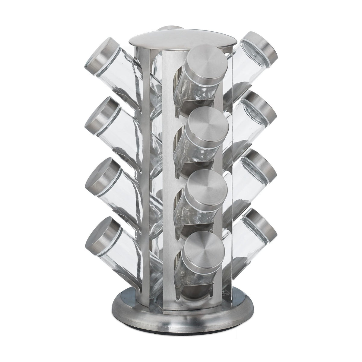 Rotating spice rack with 16 spice jars