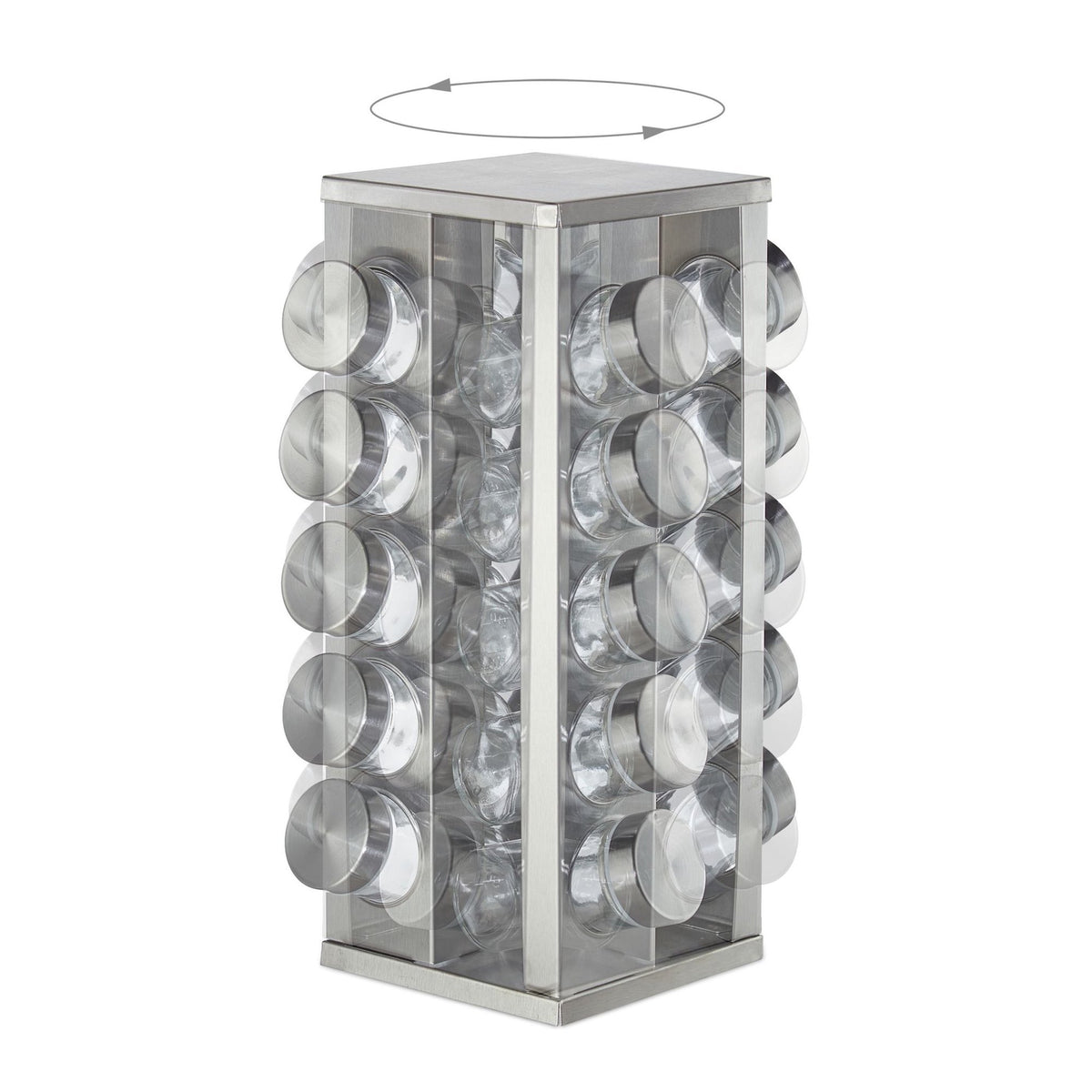Rotating spice rack with 20 spice jars