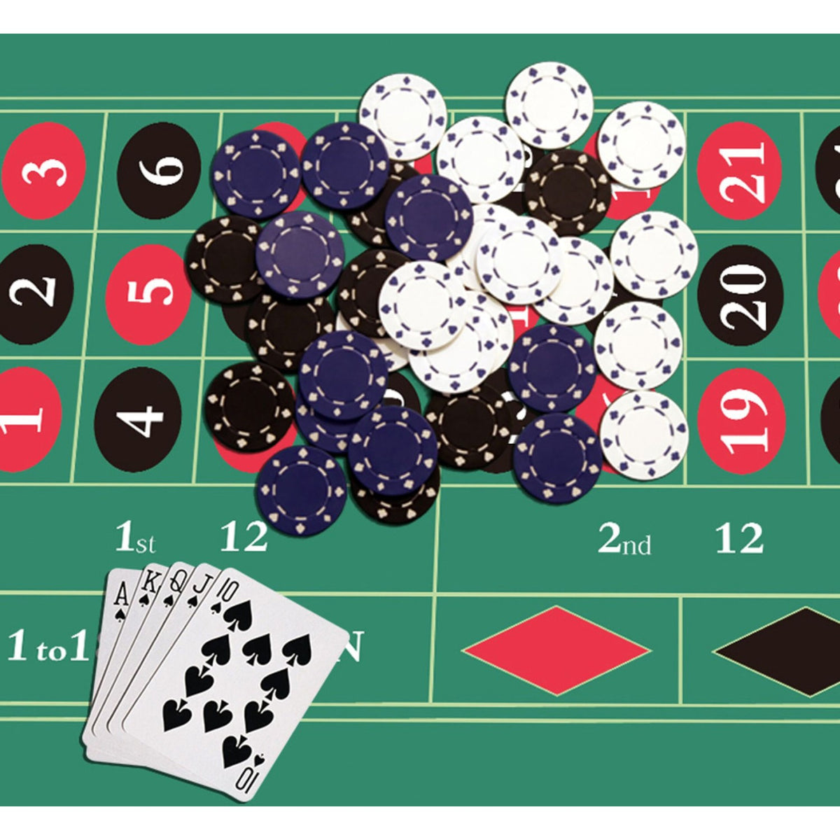 Roulette Gaming Mat 60x120 cm – Non-Slip, Foldable