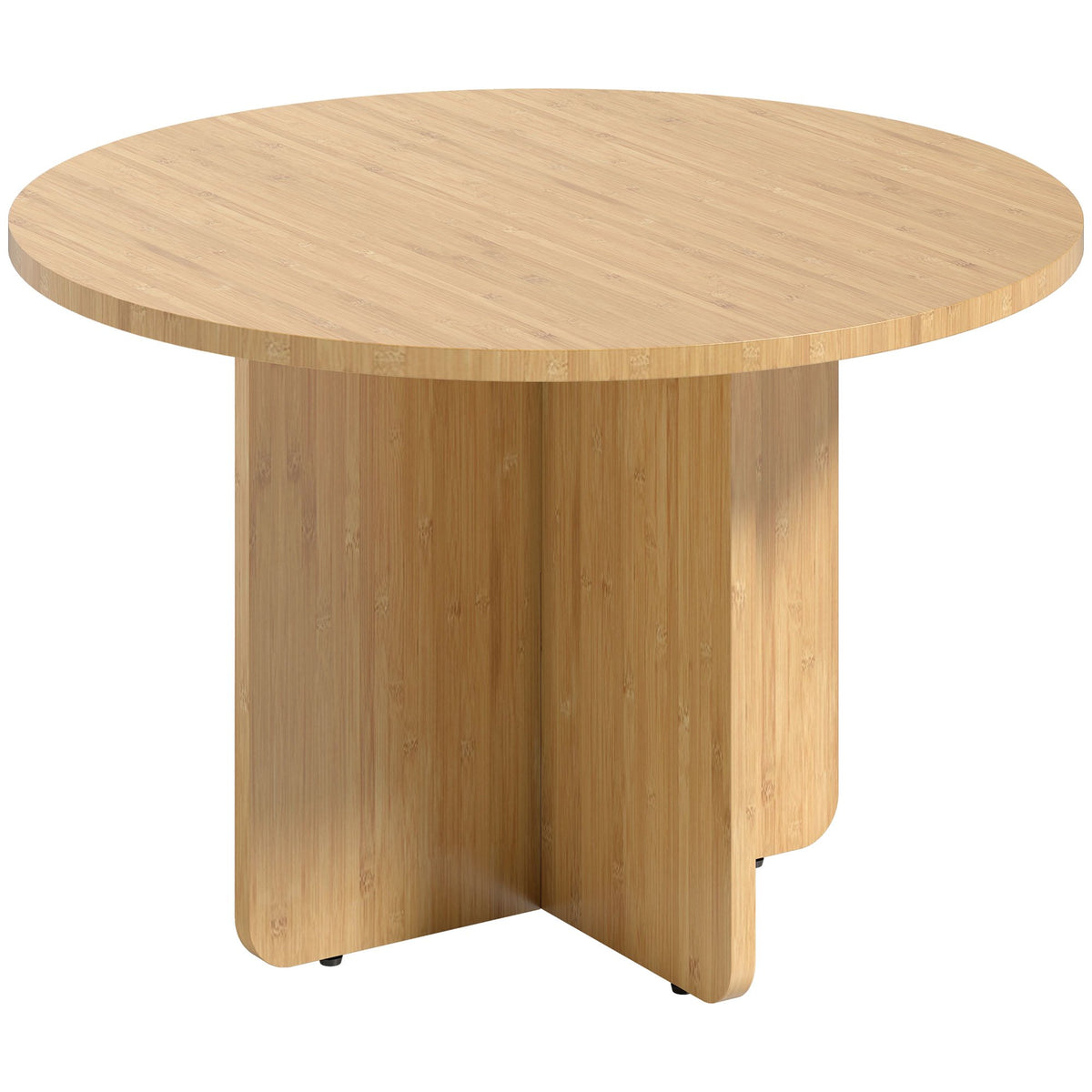 Round Bamboo Coffee Table, Natural Finish, 120kg Capacity