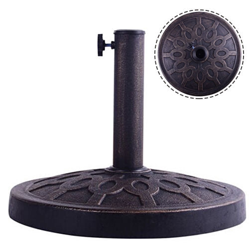 Round Bronze Umbrella Base, Fits 38mm/48mm Poles