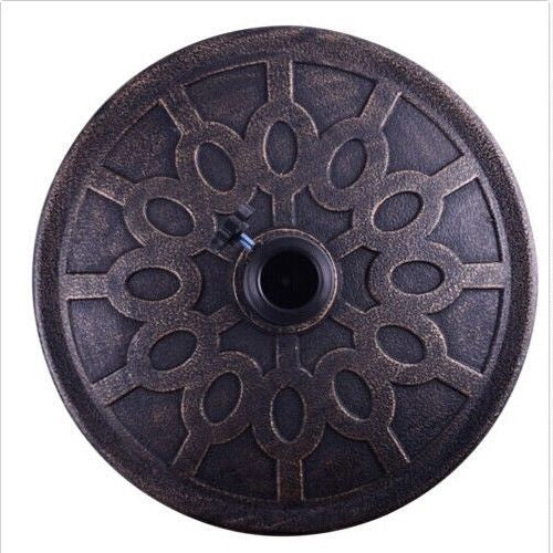 Round Bronze Umbrella Base, Fits 38mm/48mm Poles