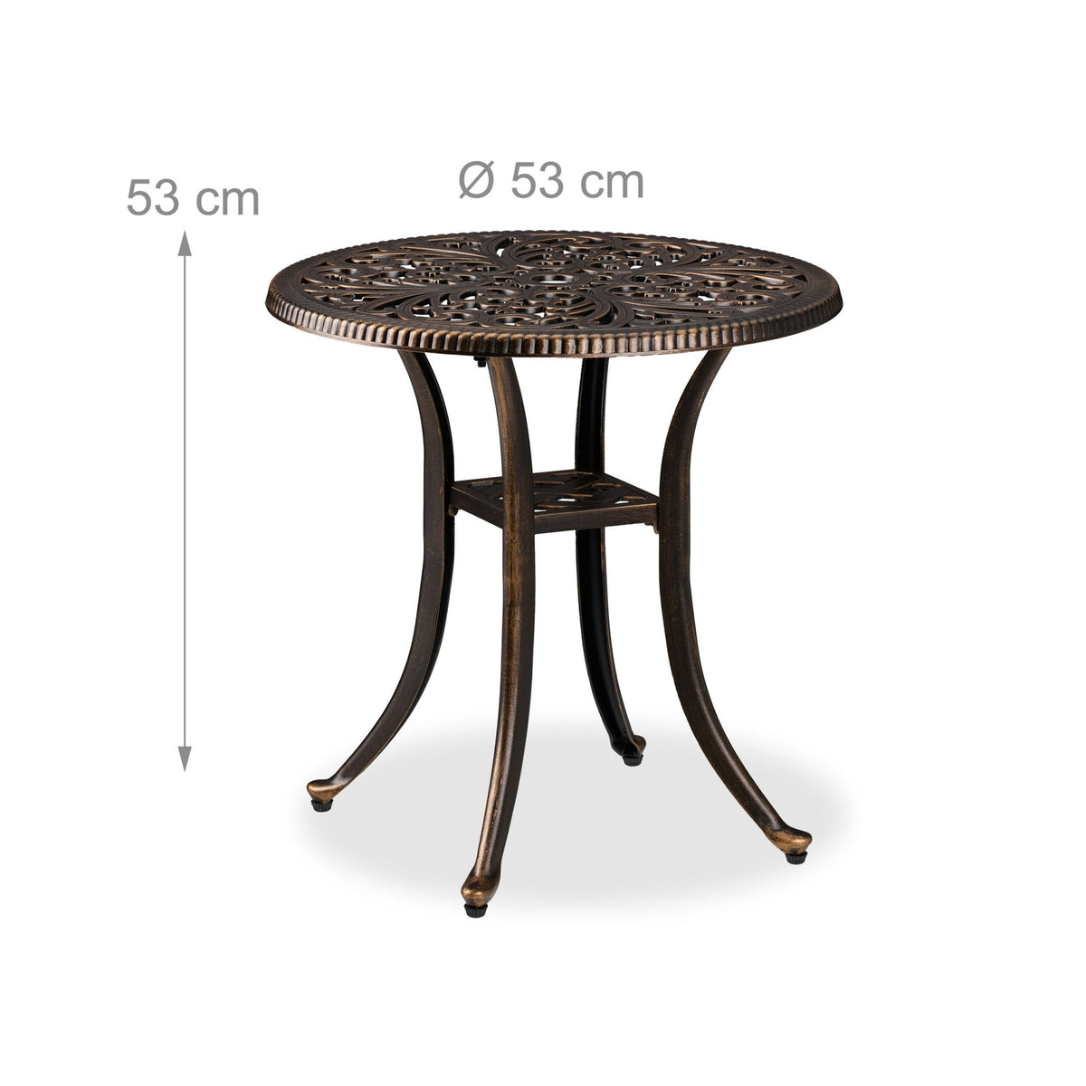 Round Cast Aluminum Garden Side Table – Weatherproof