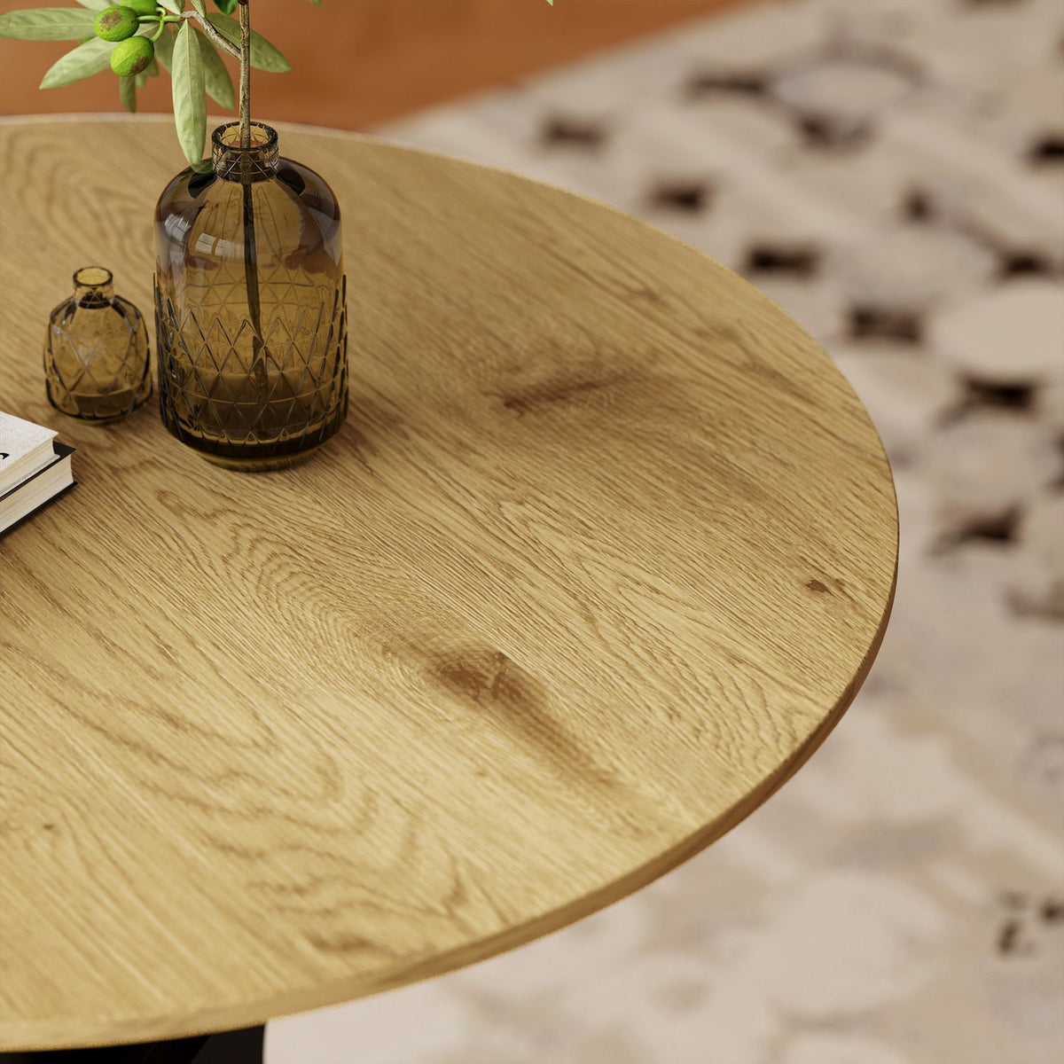 Round Dining Table, Modern Design, 78x78x75 cm, Natural Wood