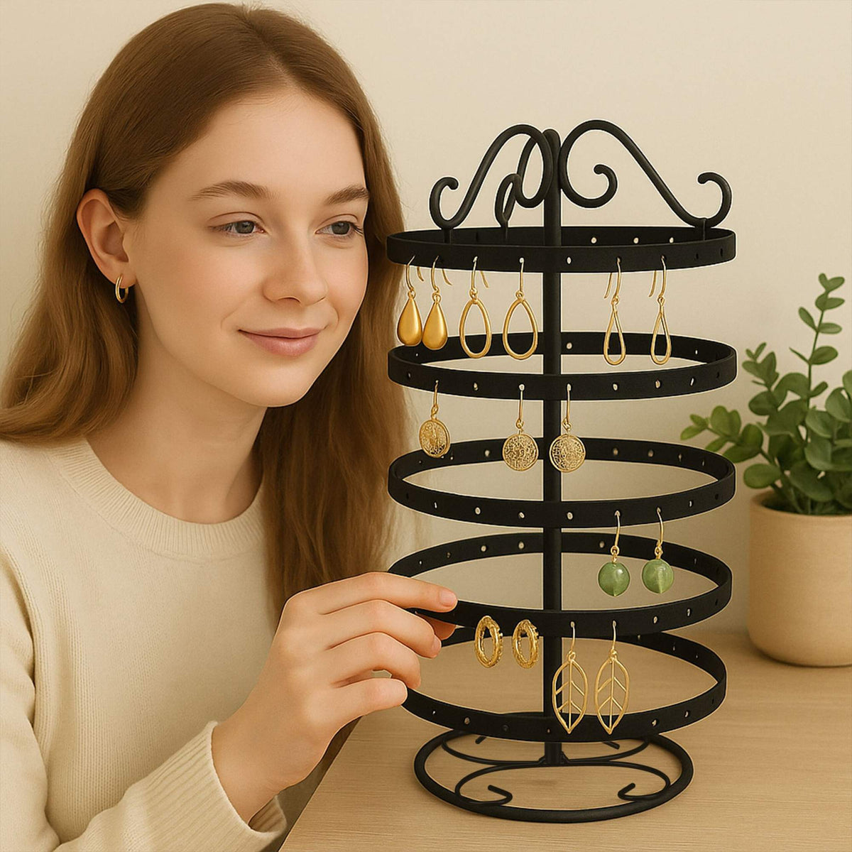 Round Earring Holder for 168 Earrings