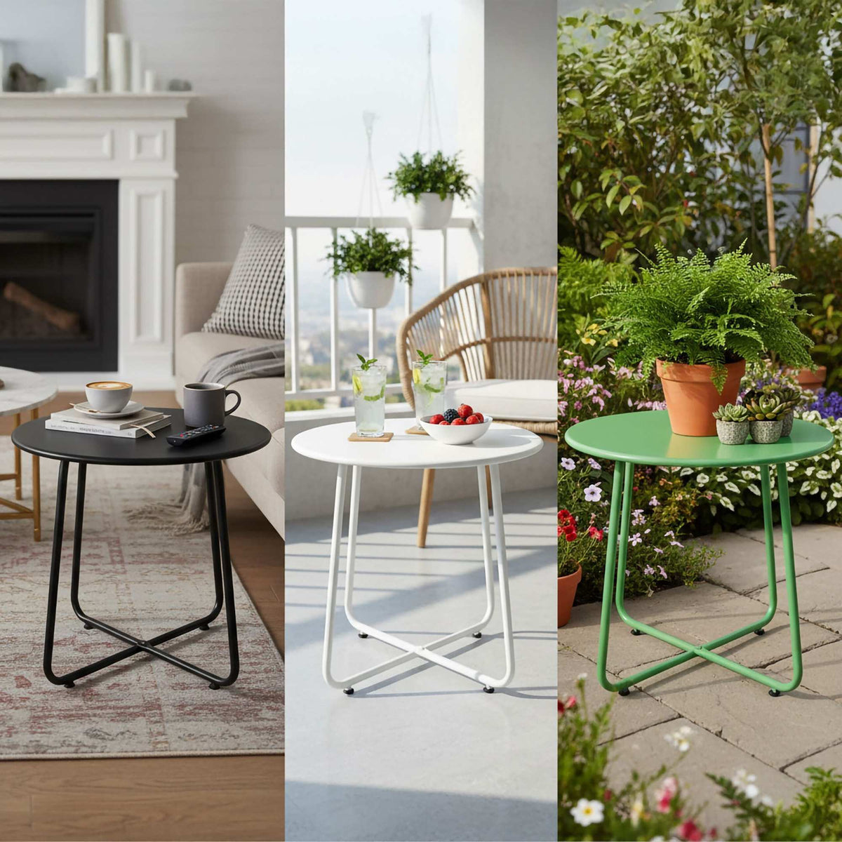 Round Metal Table – Indoor/Outdoor Use, Weatherproof