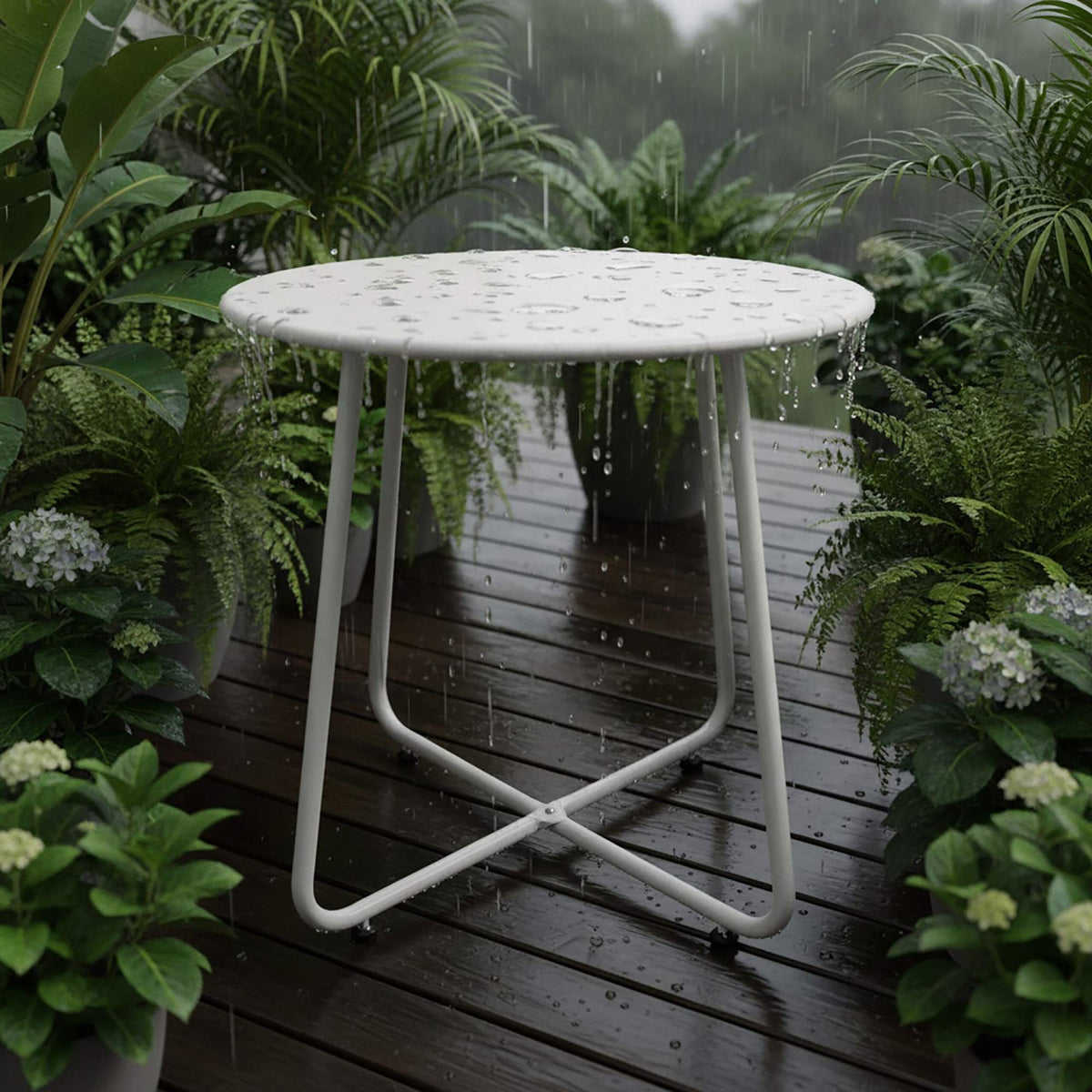 Round Metal Table – Indoor/Outdoor, Weatherproof