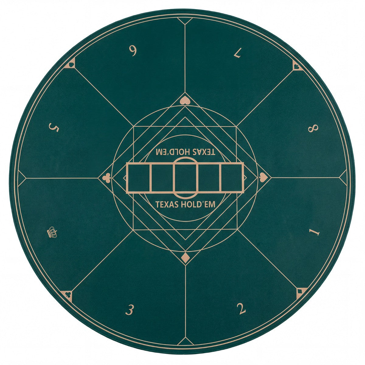 Round Poker Mat 47 Inch, Anti-Slip Rubber Base, Green