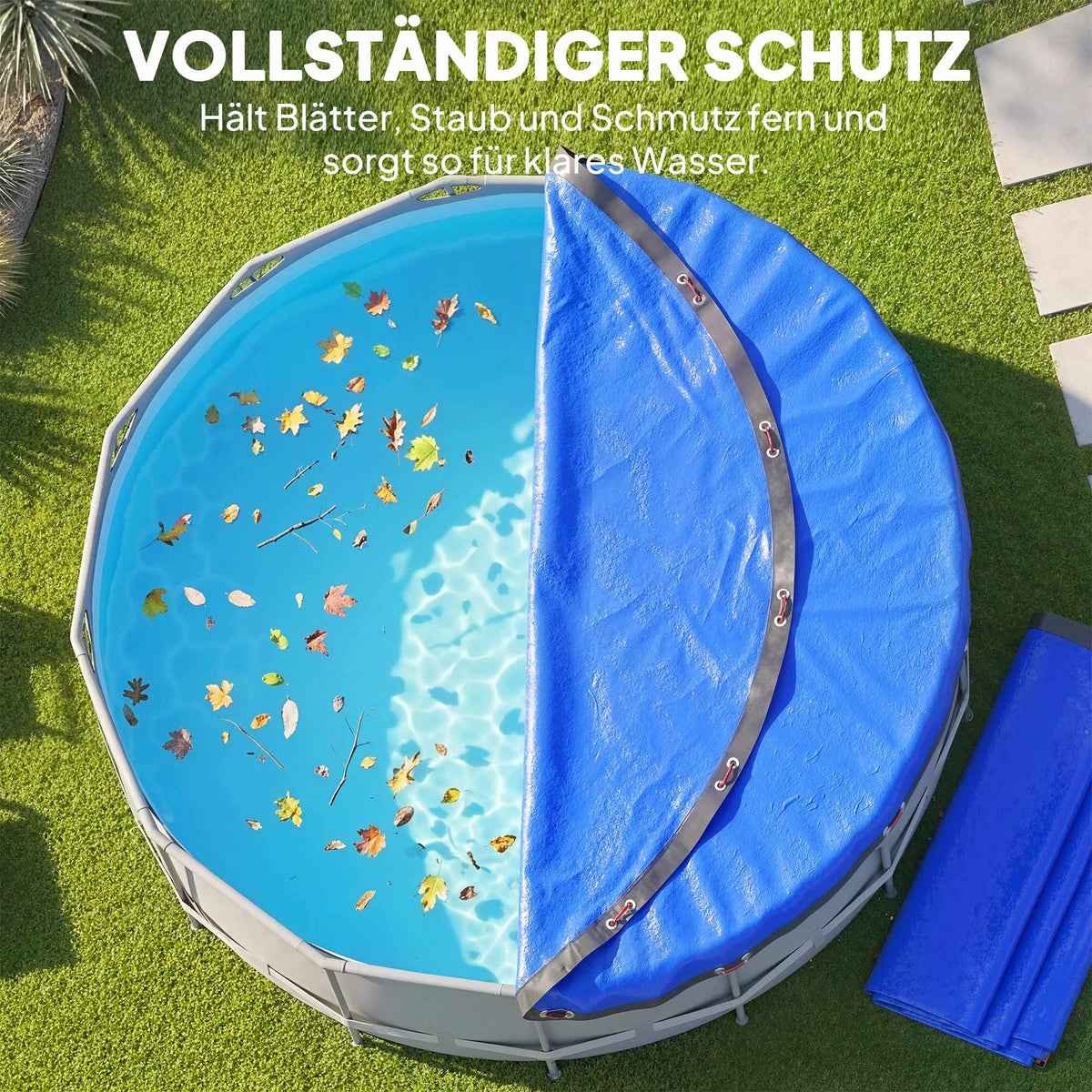 Round Pool Cover Ø450 cm, Dust & Waterproof with Secure Fit