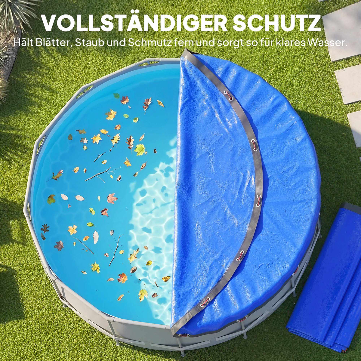 Round Pool Cover Ø550 cm, Waterproof with Secure Rope
