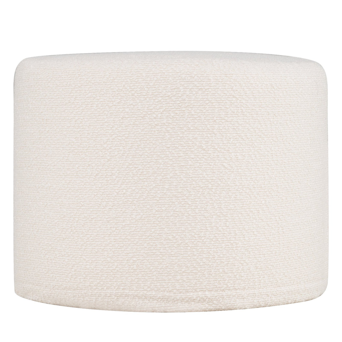 Round Pouf Ottoman, 45x35 cm, Foam-Filled, Beige