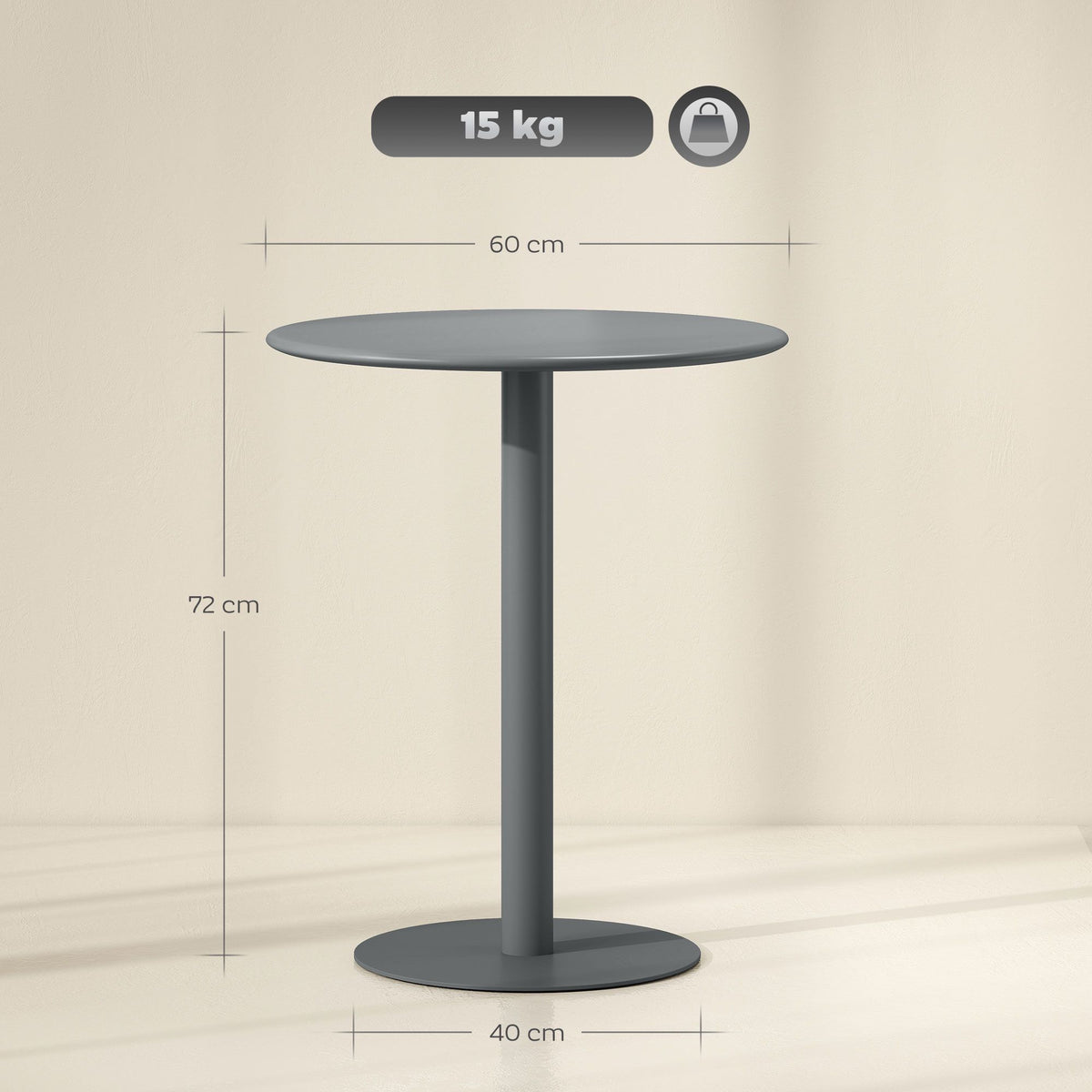 Round Steel Dining Table for 2 – Compact, Modern Design