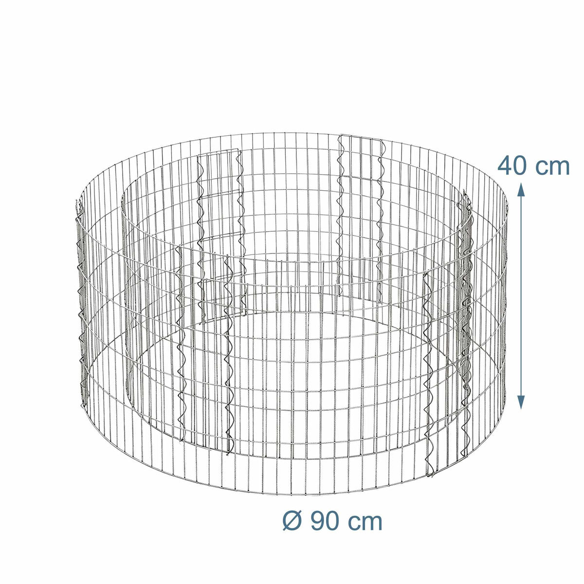 Round Steel Gabion for Planting, 90x40 cm