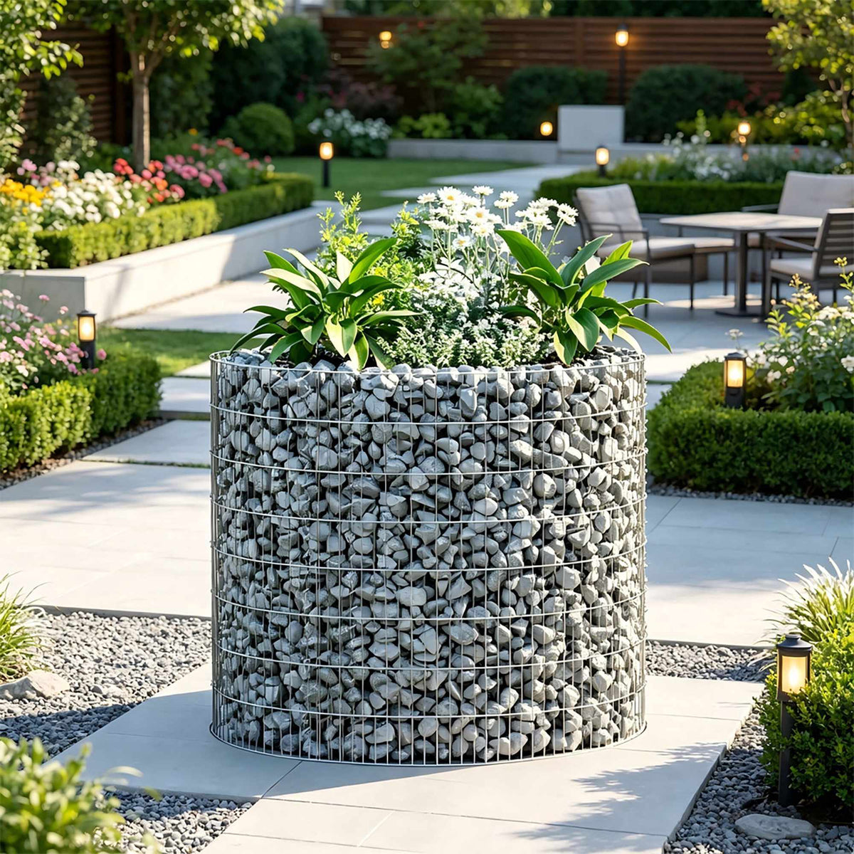 Round Steel Gabion for Planting – 90 x 80 cm