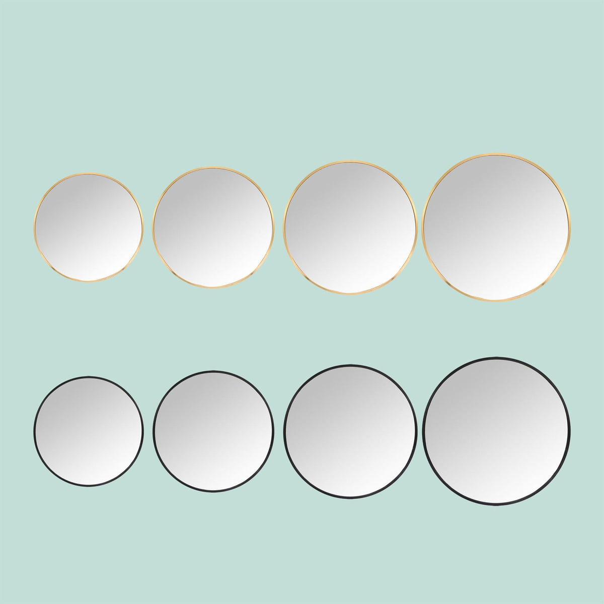 Round Wall Mirror with Metal Frame – Decorative & Functional