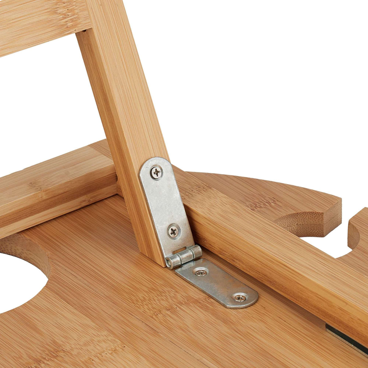 Round bamboo picnic wine table
