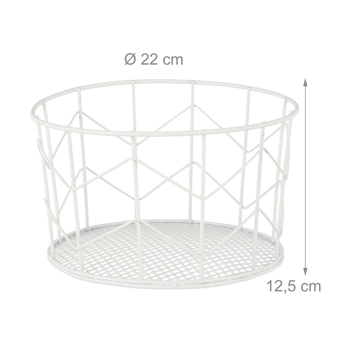 Round basket made of metal wire
