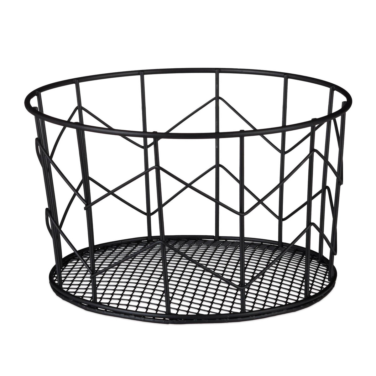 Round basket made of metal wire