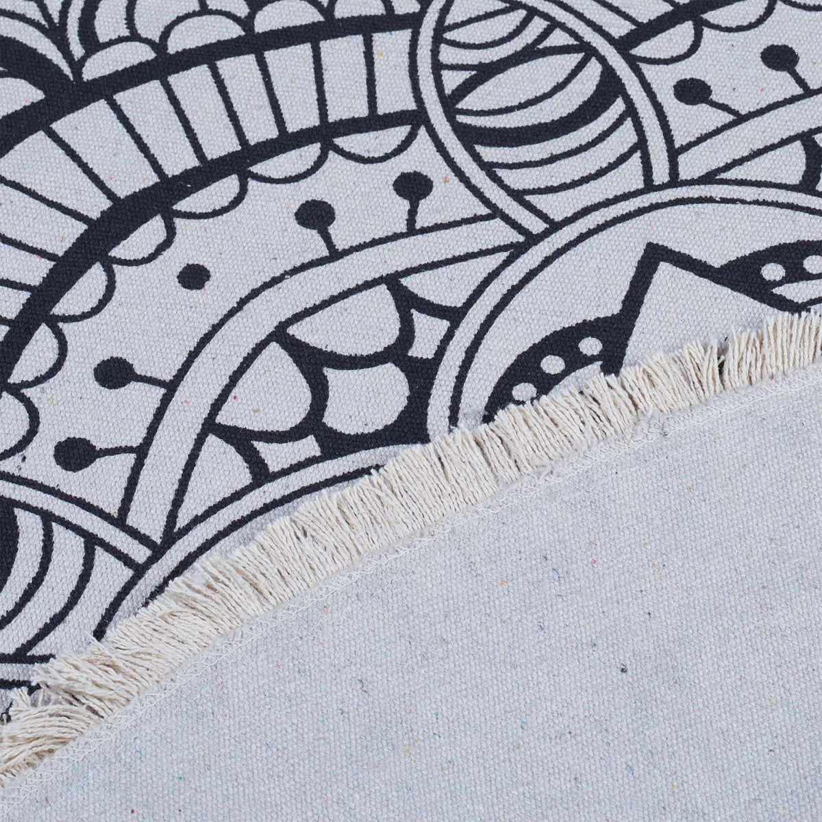 Round carpet with mandala design