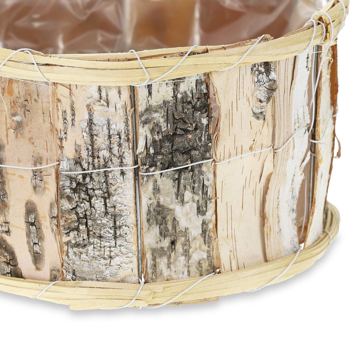 Round flower pot birch Set of 3
