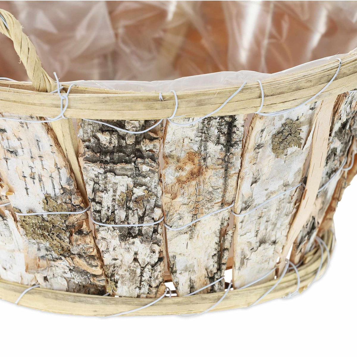 Round flower pot birch Set of 3