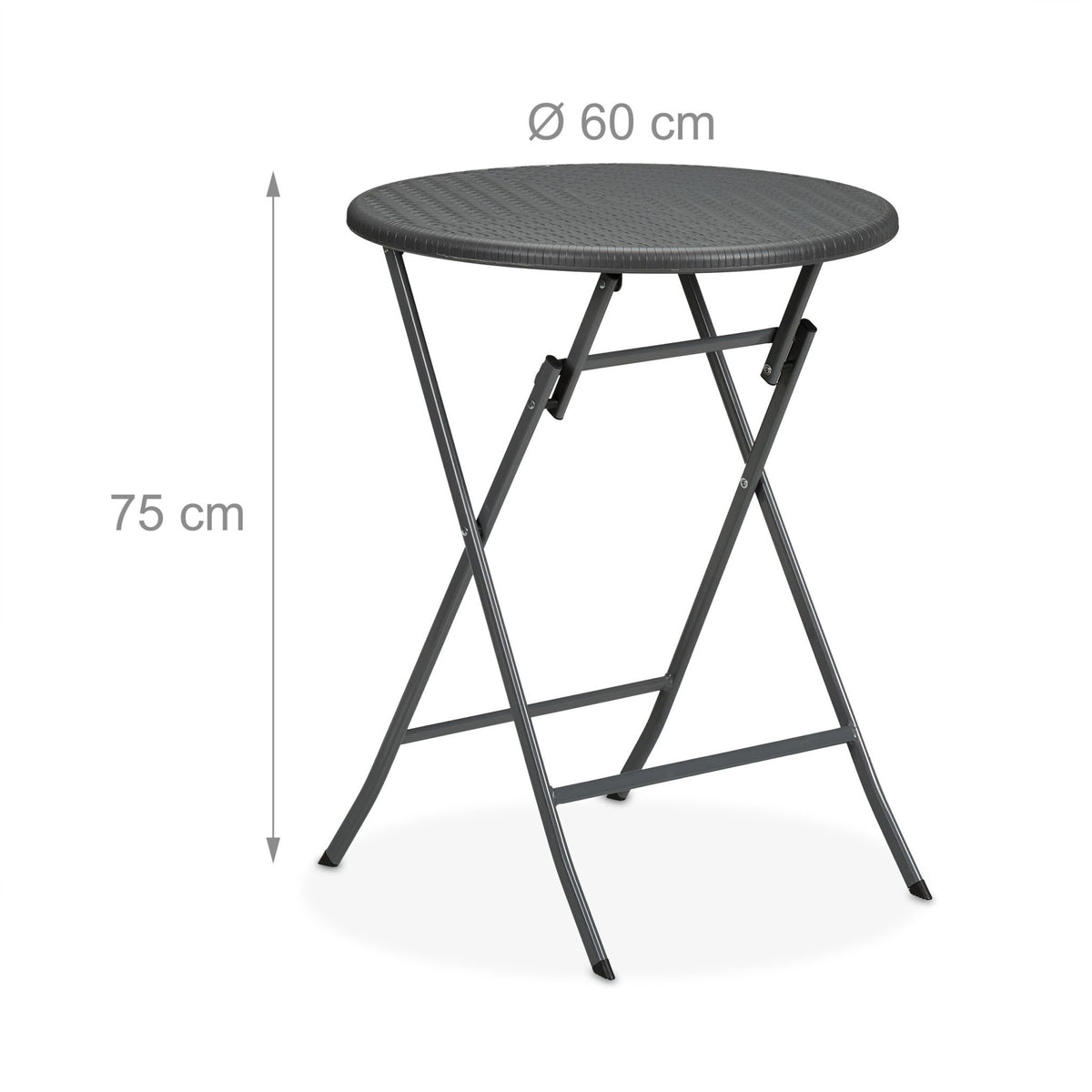 Round garden table in rattan look