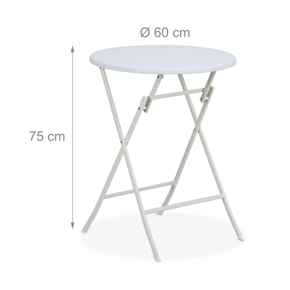 Round garden table in rattan look