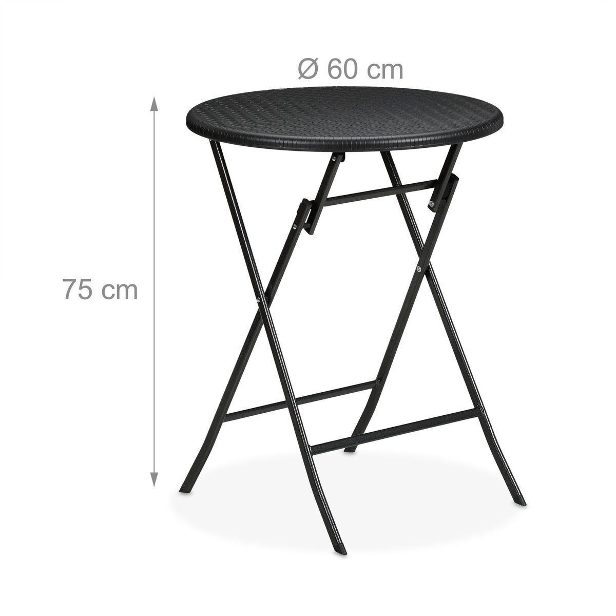 Round garden table in rattan look