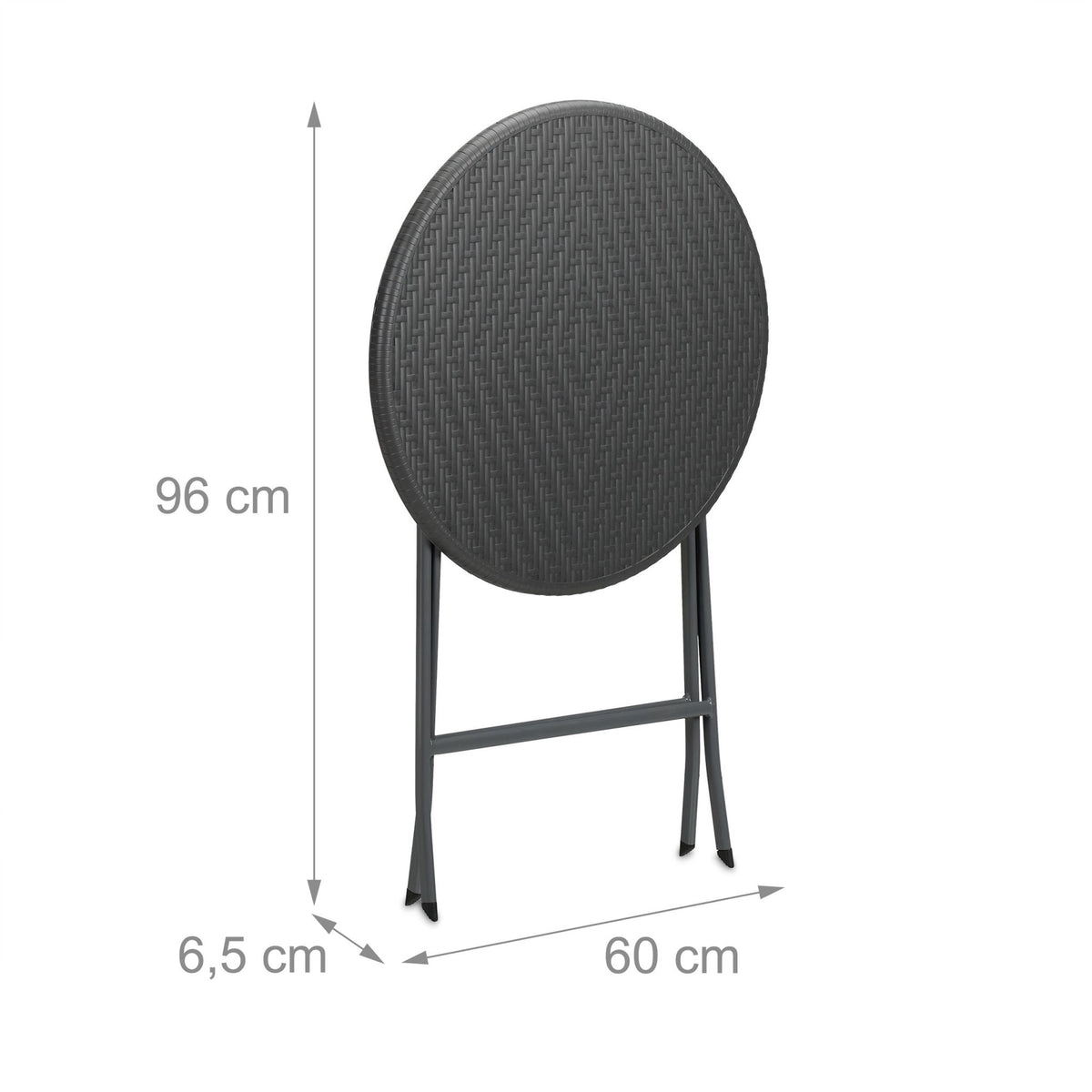 Round garden table in rattan look