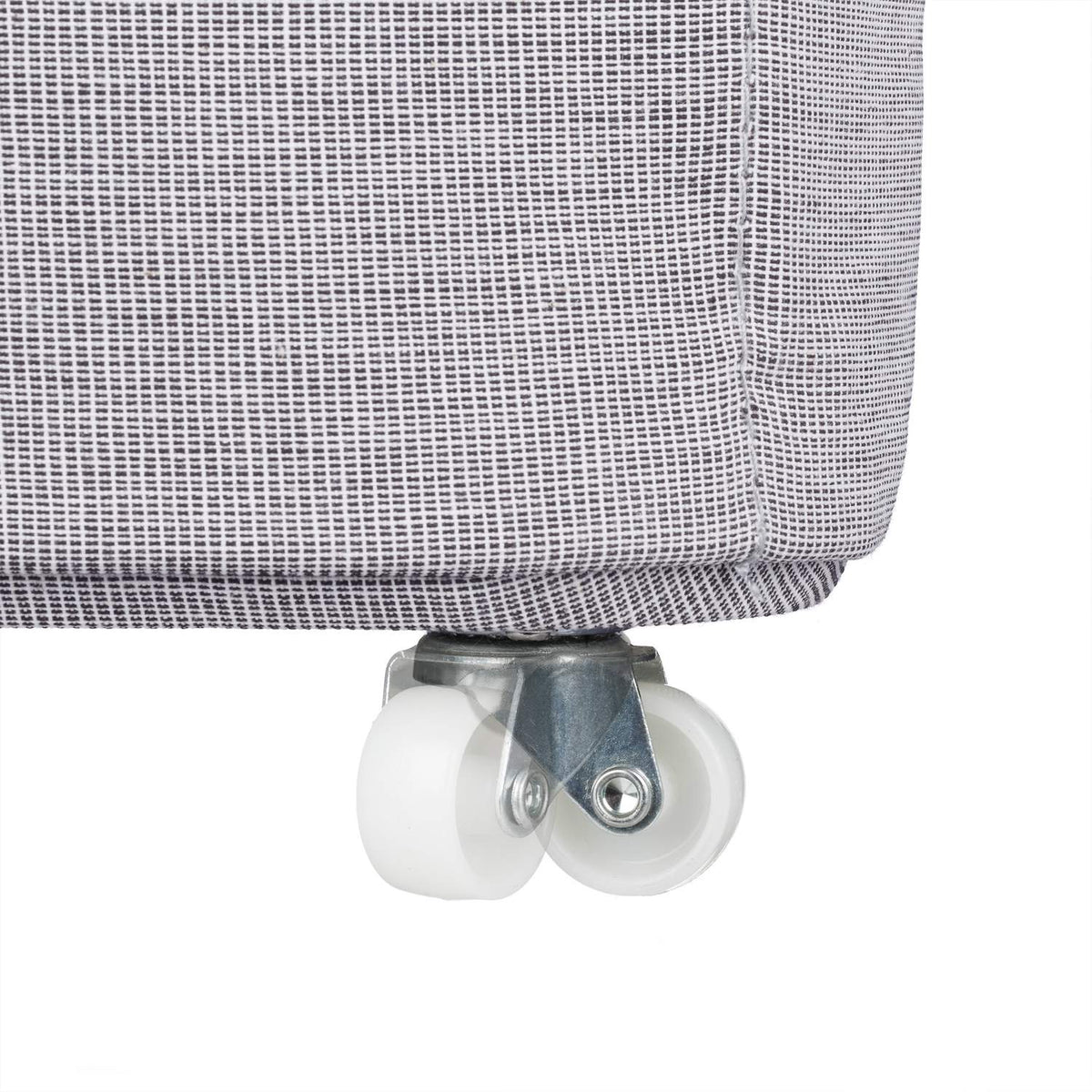 Round laundry basket in fabric and bamboo