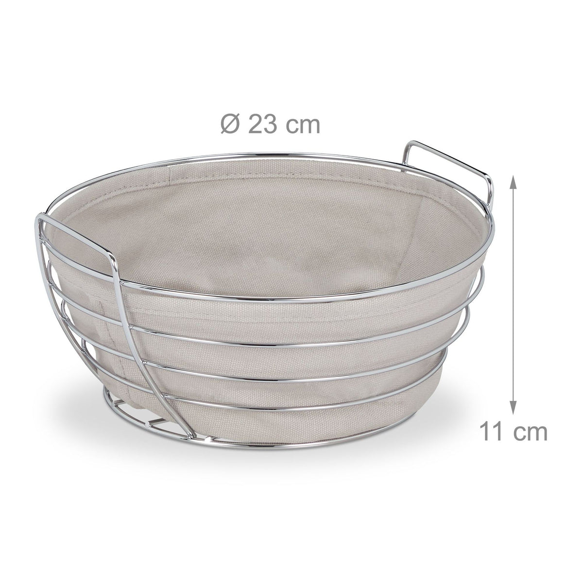 Round metal bread basket with cover