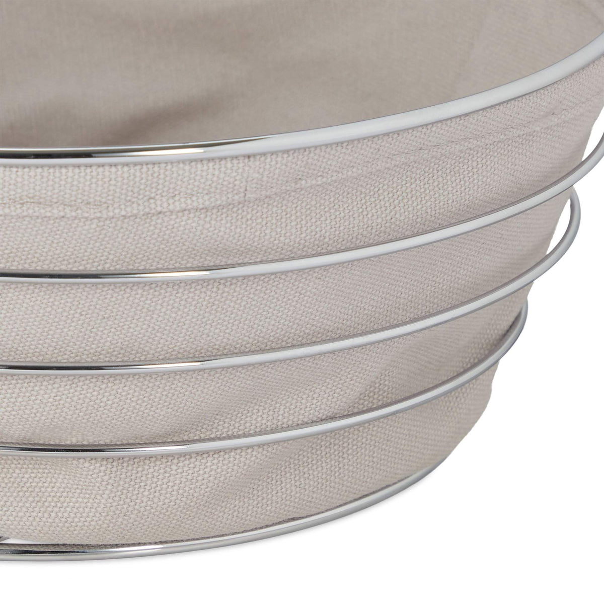 Round metal bread basket with cover
