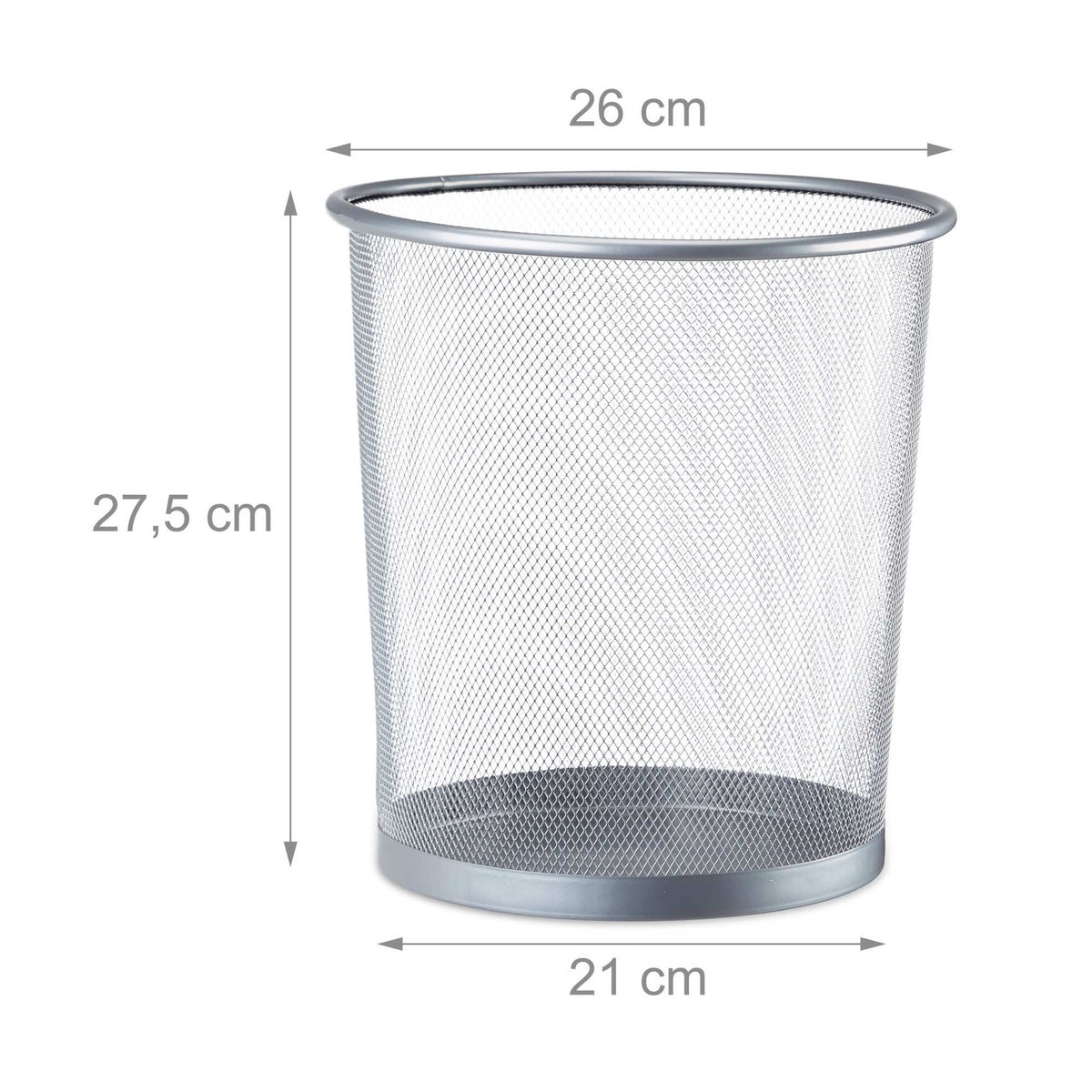 Round metal wastebasket