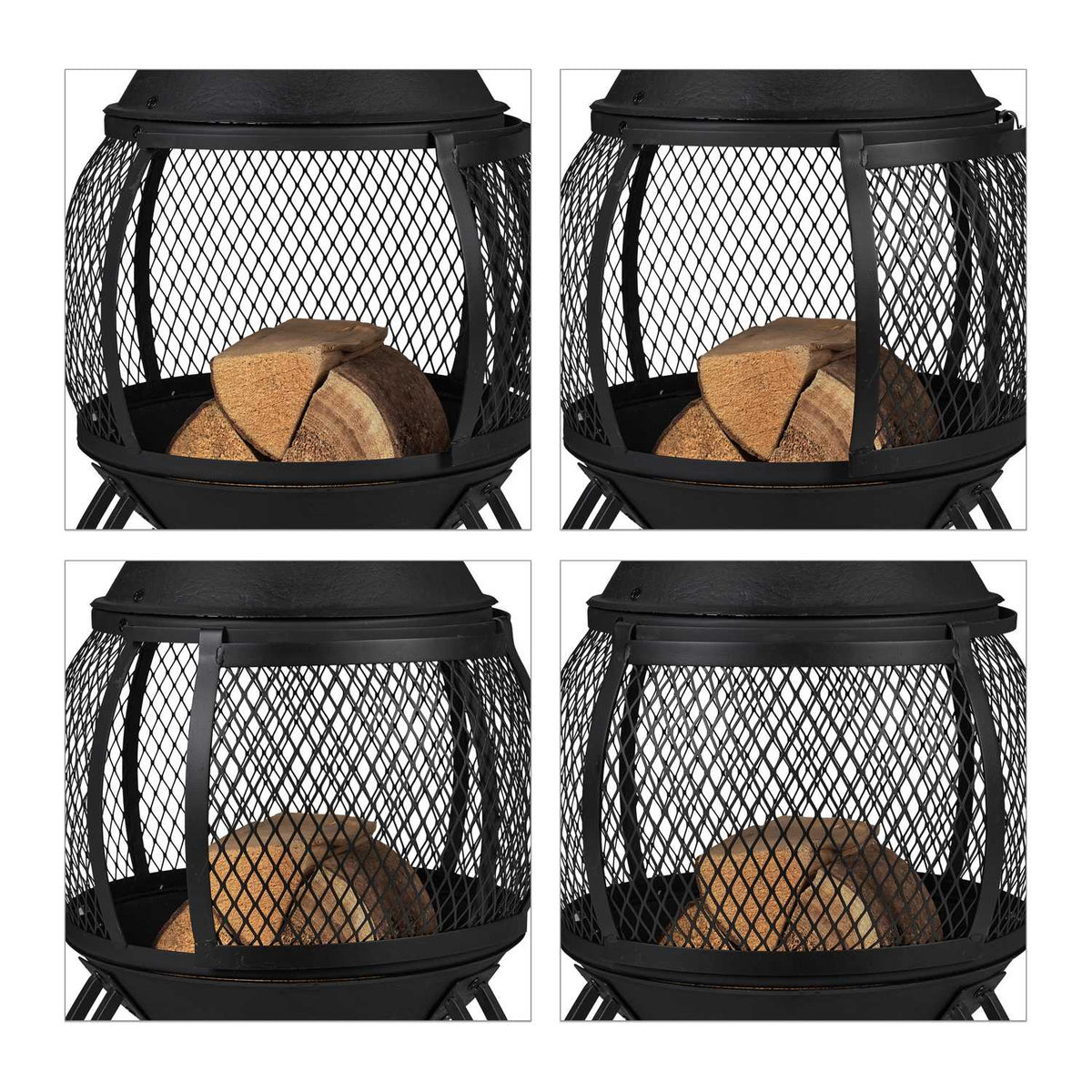 Round outdoor stove black