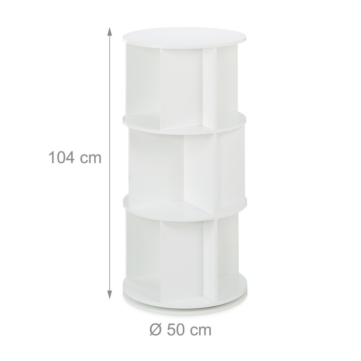 Round rotatable bookshelf