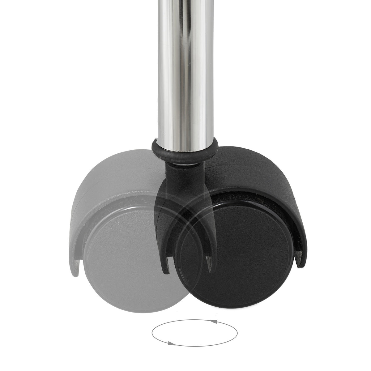 Round serving trolley chrome & glass