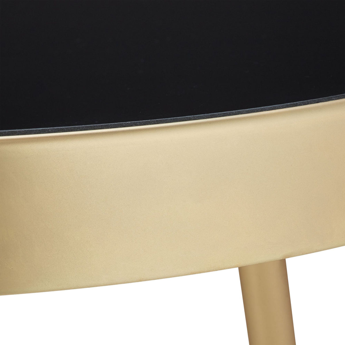 Round side table black-gold