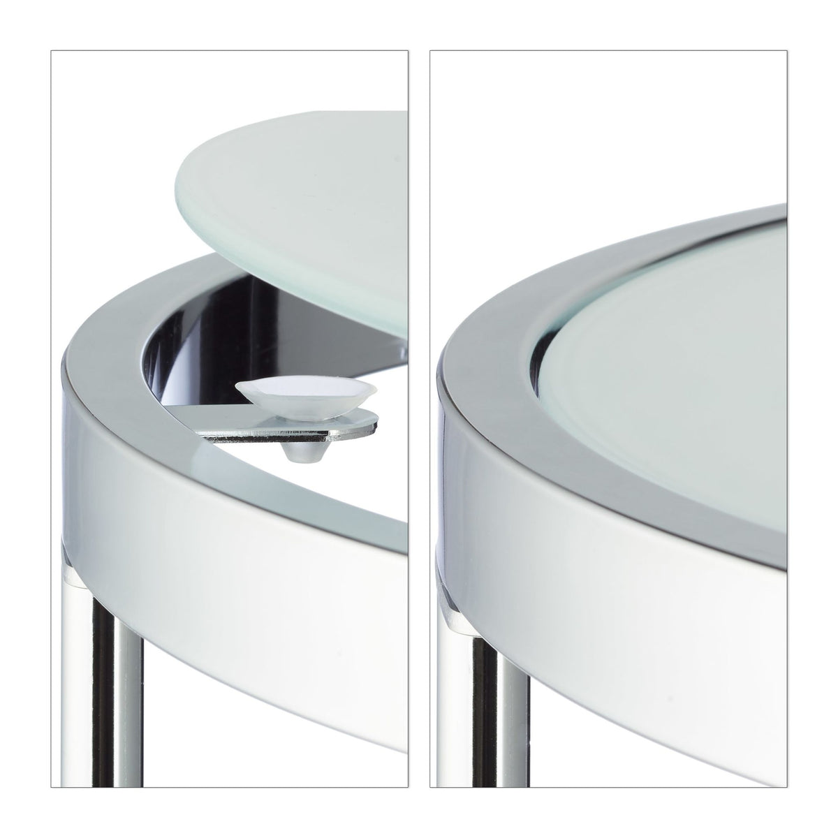 Round side table in silver