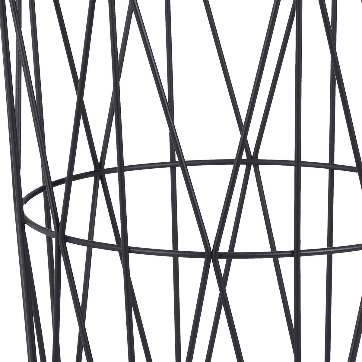 Round side table with metal basket