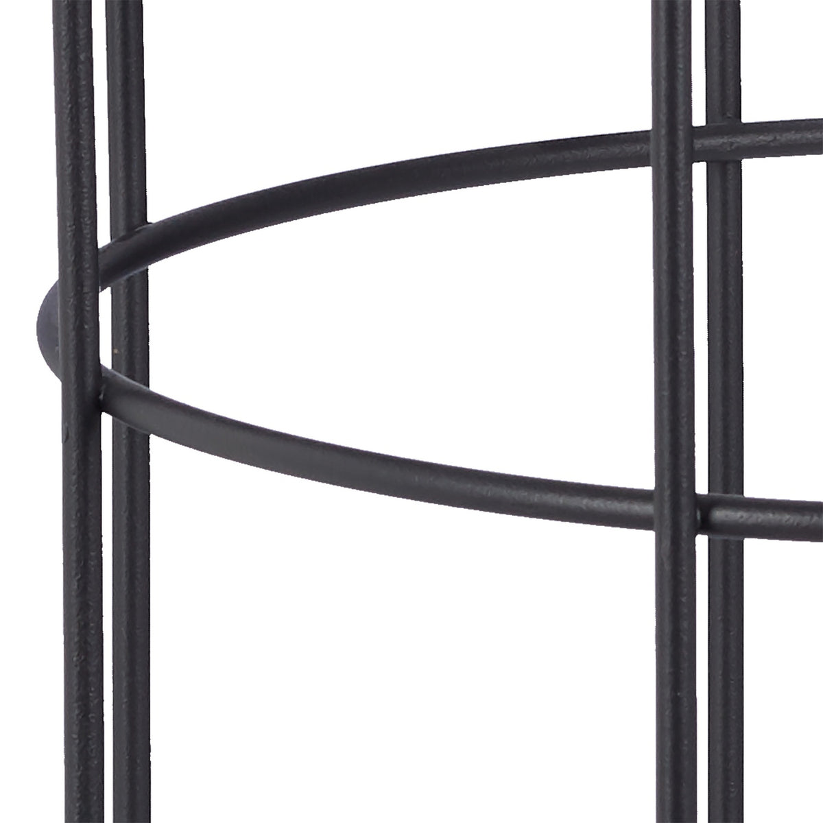 Round side table with metal basket