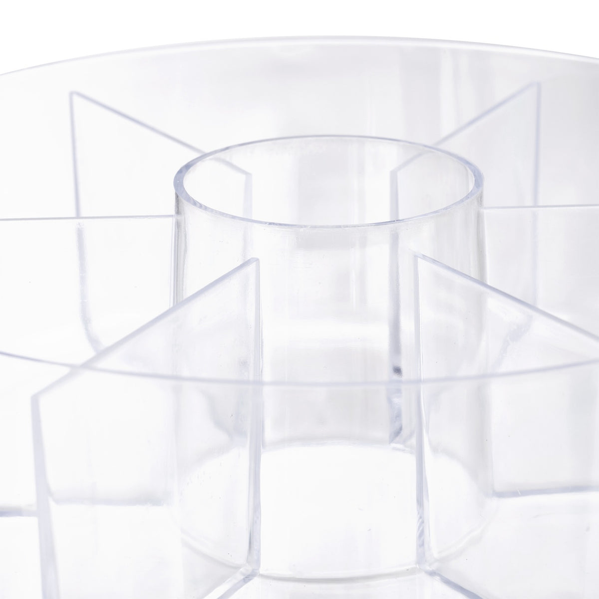 Round transparent tea box with 6 compartments