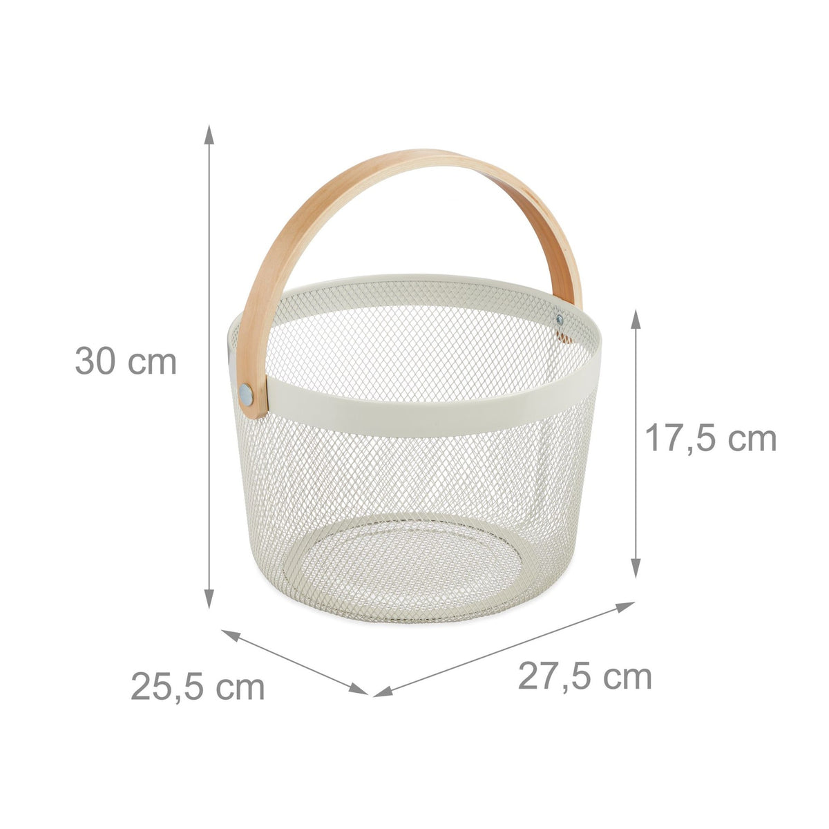 Round wire basket with handle