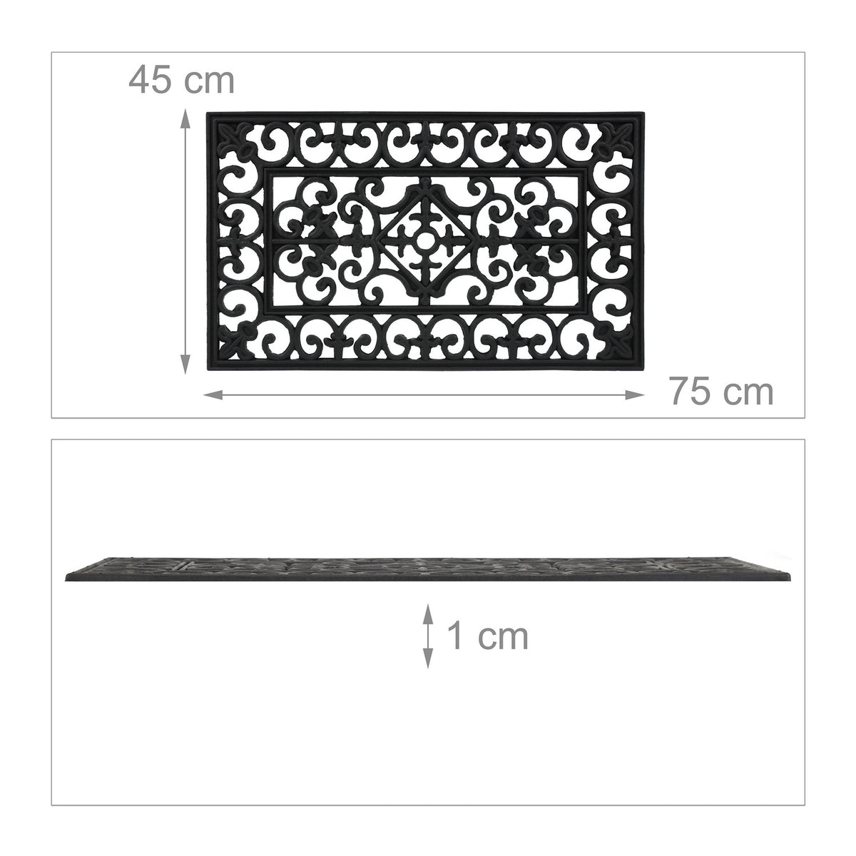 Rubber door mat 75 x 45 cm