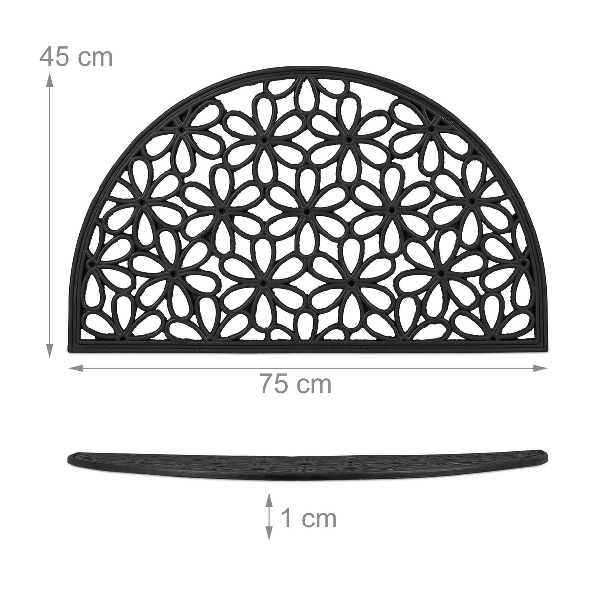 Rubber doormat with floral pattern
