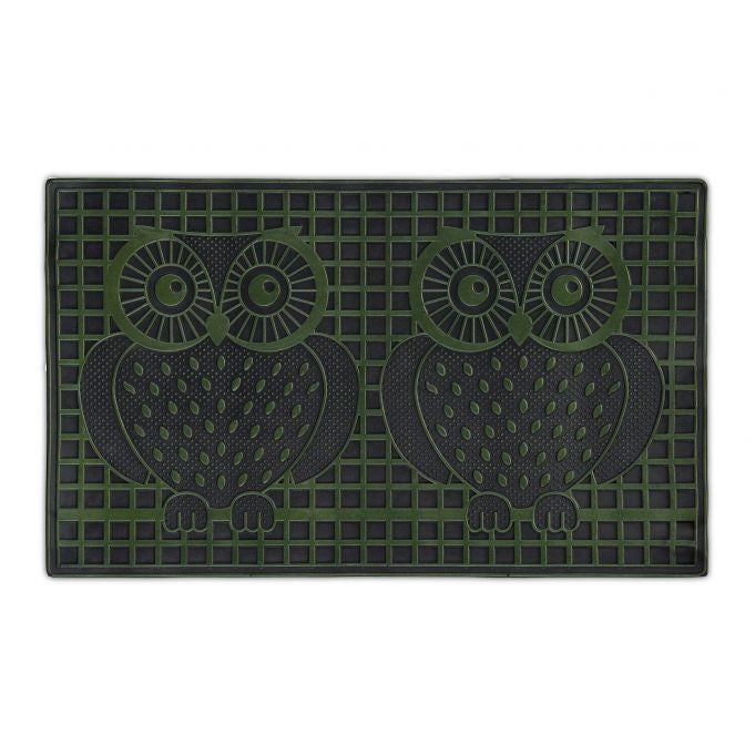 Rubber door mat with owls