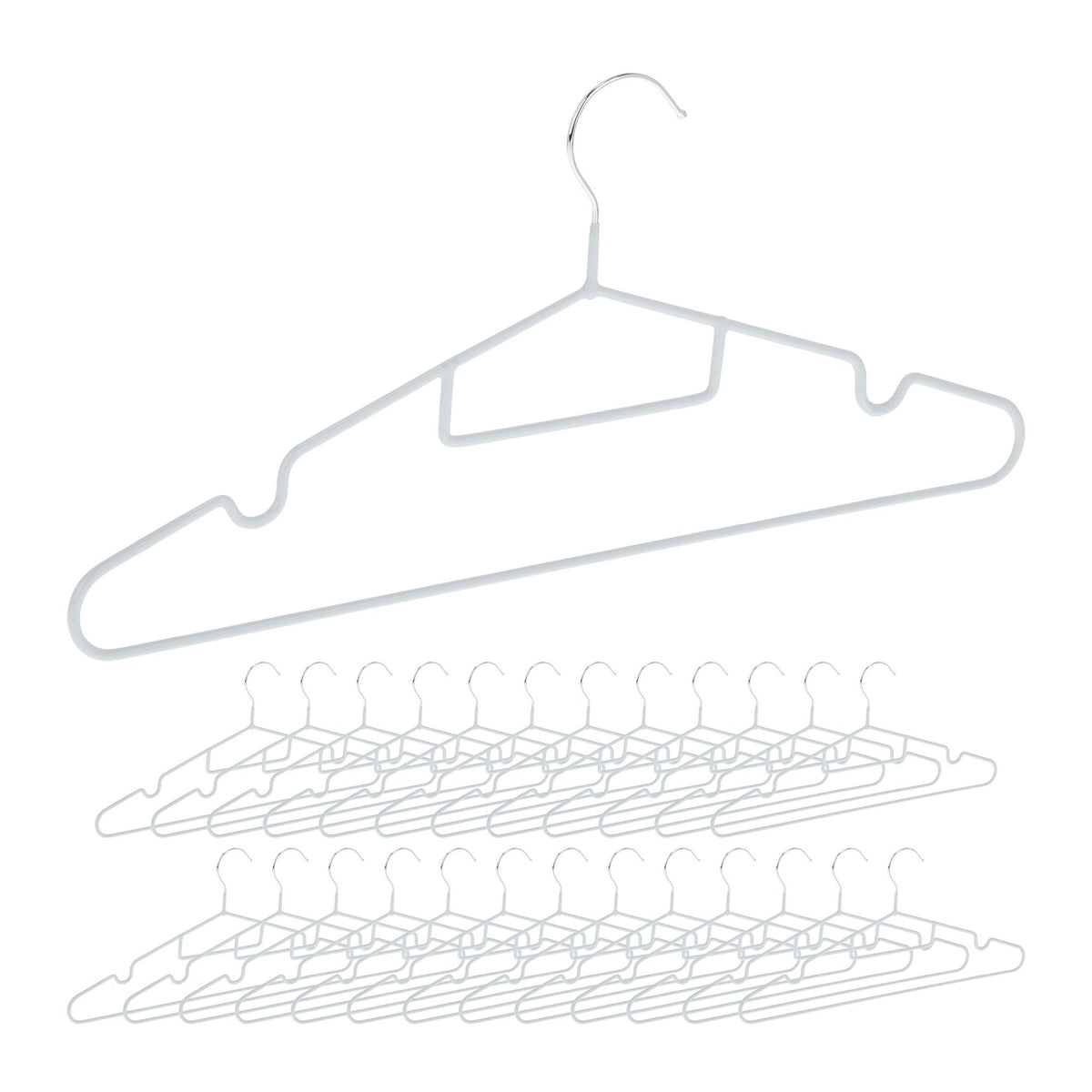 Rubberized coat hangers in a set of 24