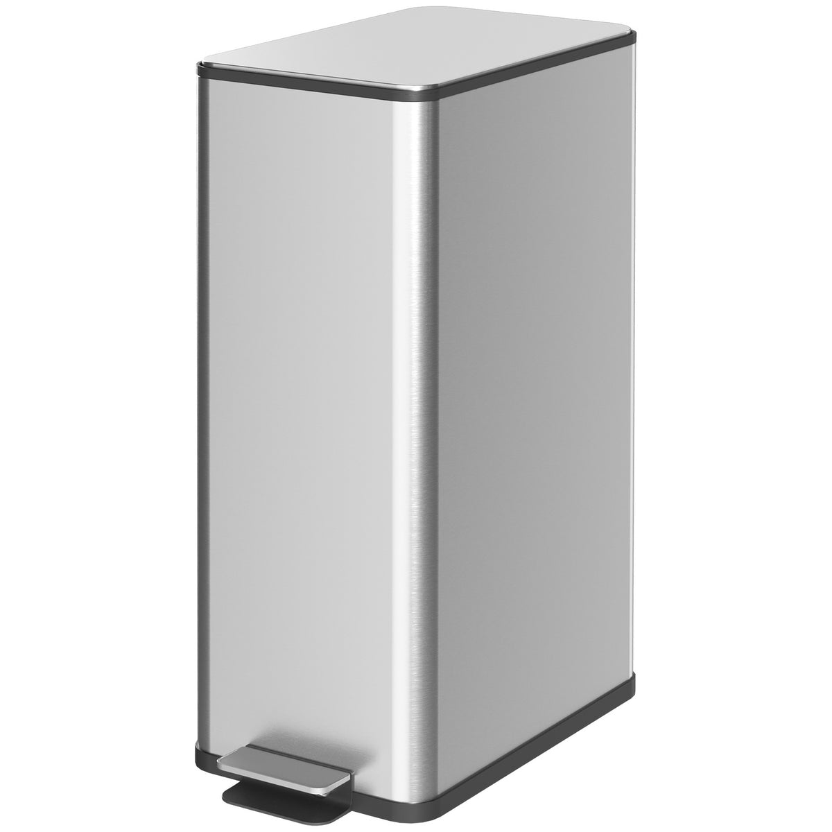 Rubbish bin 20L pedal bin stainless steel with lid and foot pedal, cosmetic bin with inner bin for living room and office, 21.5 x 37.2 x 57 cm