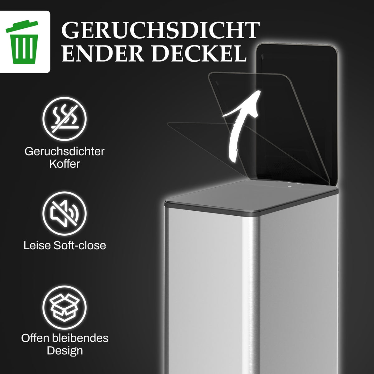 Rubbish bin 20L pedal bin stainless steel with lid and foot pedal, cosmetic bin with inner bin for living room and office, 21.5 x 37.2 x 57 cm