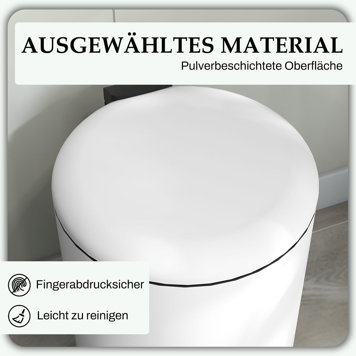 Rubbish bin 20L pedal bin with lid and foot pedal, cosmetic bin made of metal, rubbish bin with inner bin for living room and office, 36 x 30 x 44.5 cm