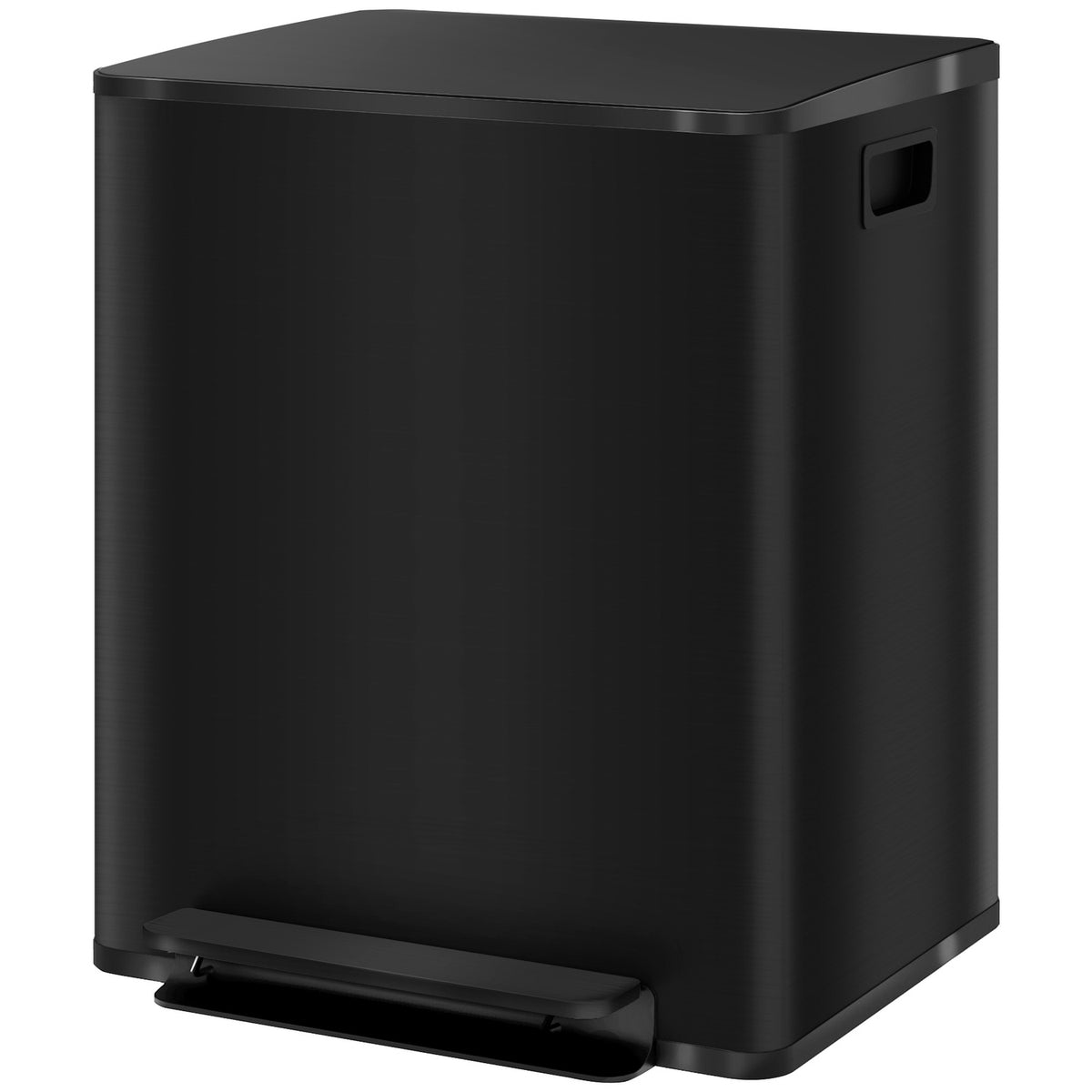 Rubbish bin 2x25L pedal bin stainless steel with lid and foot pedal, cosmetic bin with inner bin for living room and office, 47.7x37.5x56cm